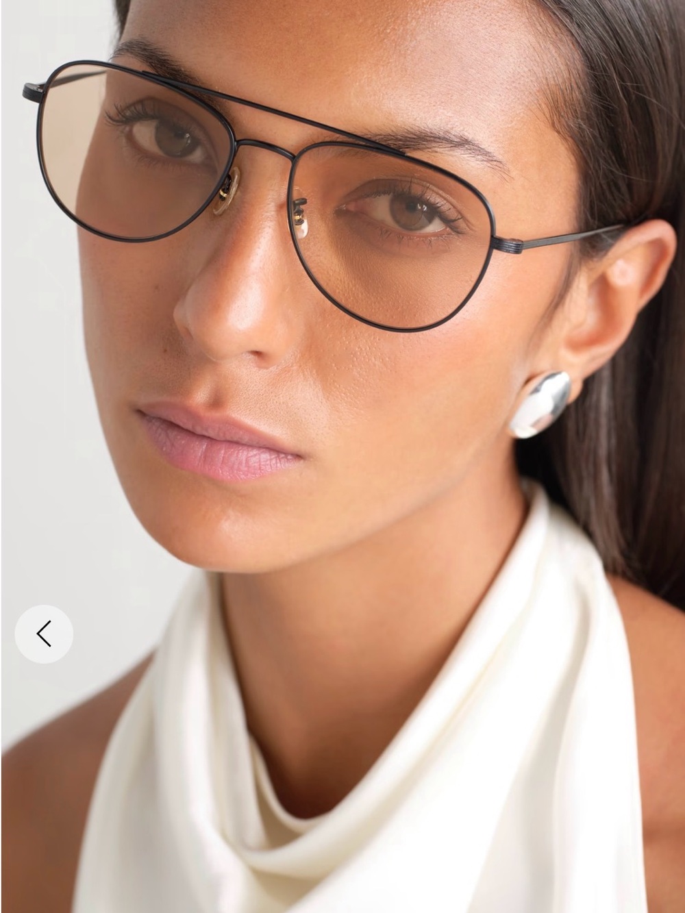 Oliver peoples metal Aviator Sunglasses with Amber Lenses - Women Accessories